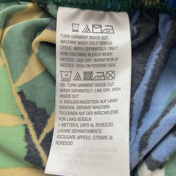 Bob Mackie Wearable Art Cropped Wide Leg Pants Tropical Size Large - Picture 7 of 12